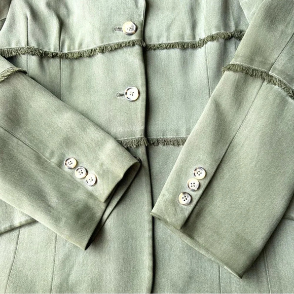 Lolly Pop Pure Silk Fringe  Trim Blazer - Picture 8 of 14